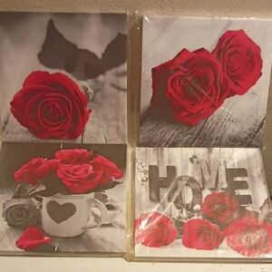 Vibrant Red Rose Photography Wall Art Print - Home Accent